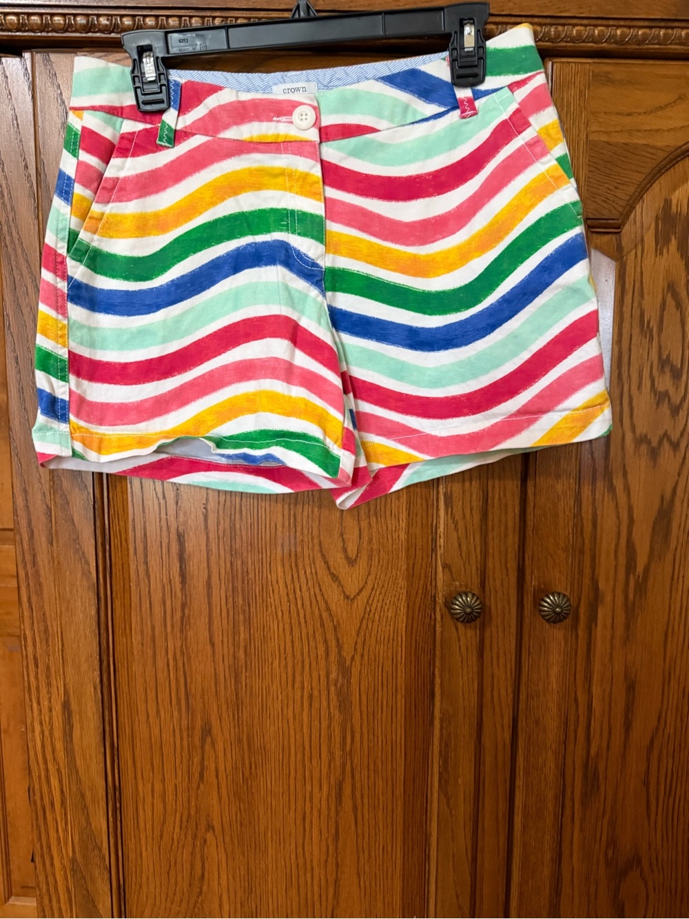 Colorful Wavy Stripe Women’s Shorts - Multicolor